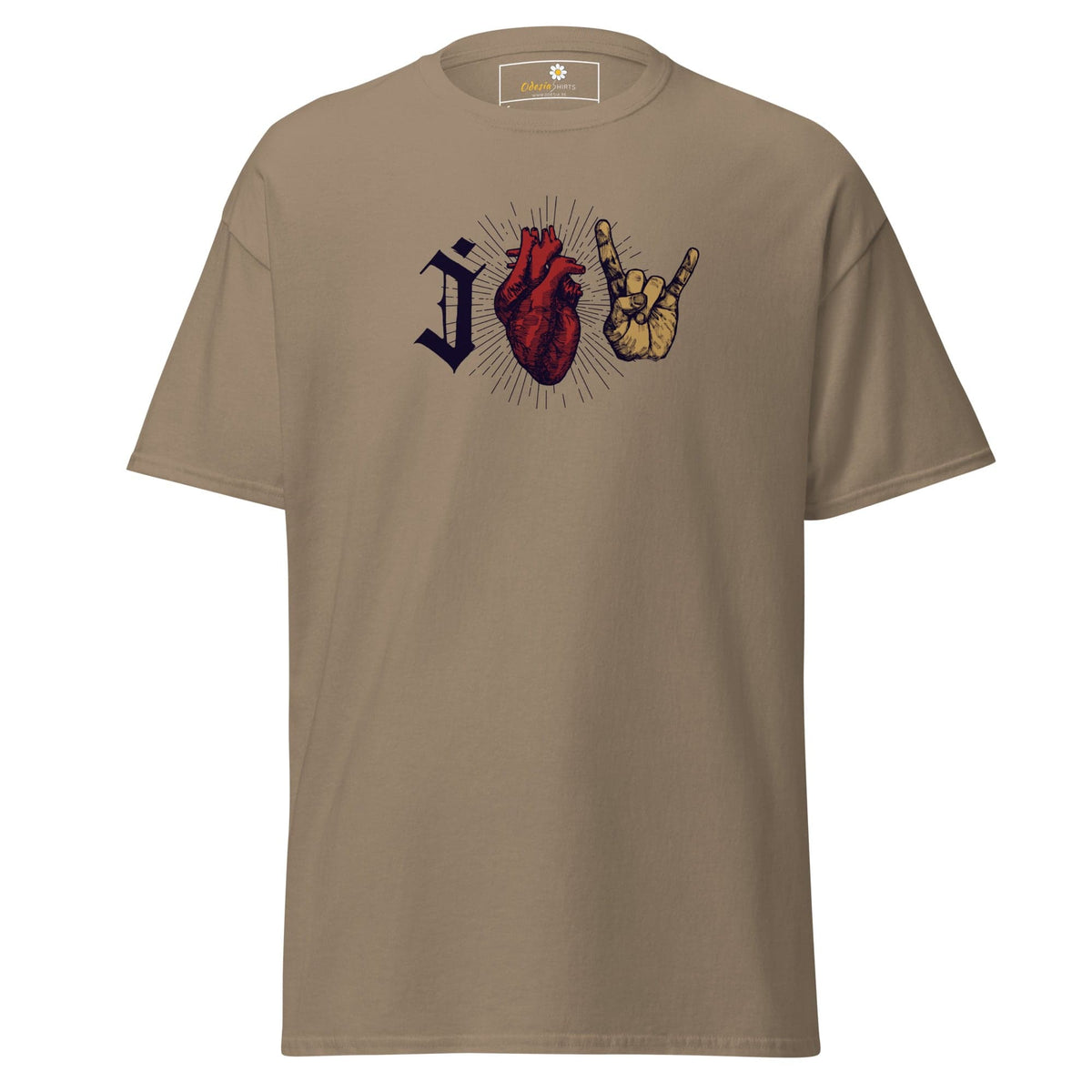 Unisex classic t-shirt - MUSIC I LOVE ROCK AND ROLL - REGULAR - Brown Savana / S