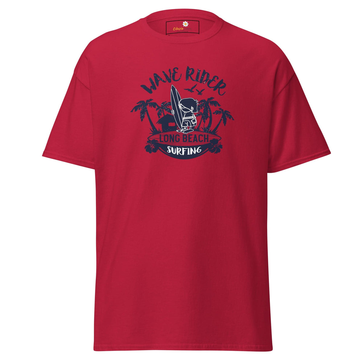 Red T-shirt with surfing graphic from T-SHIRT DESIGN TEE for Men and Women S-XL