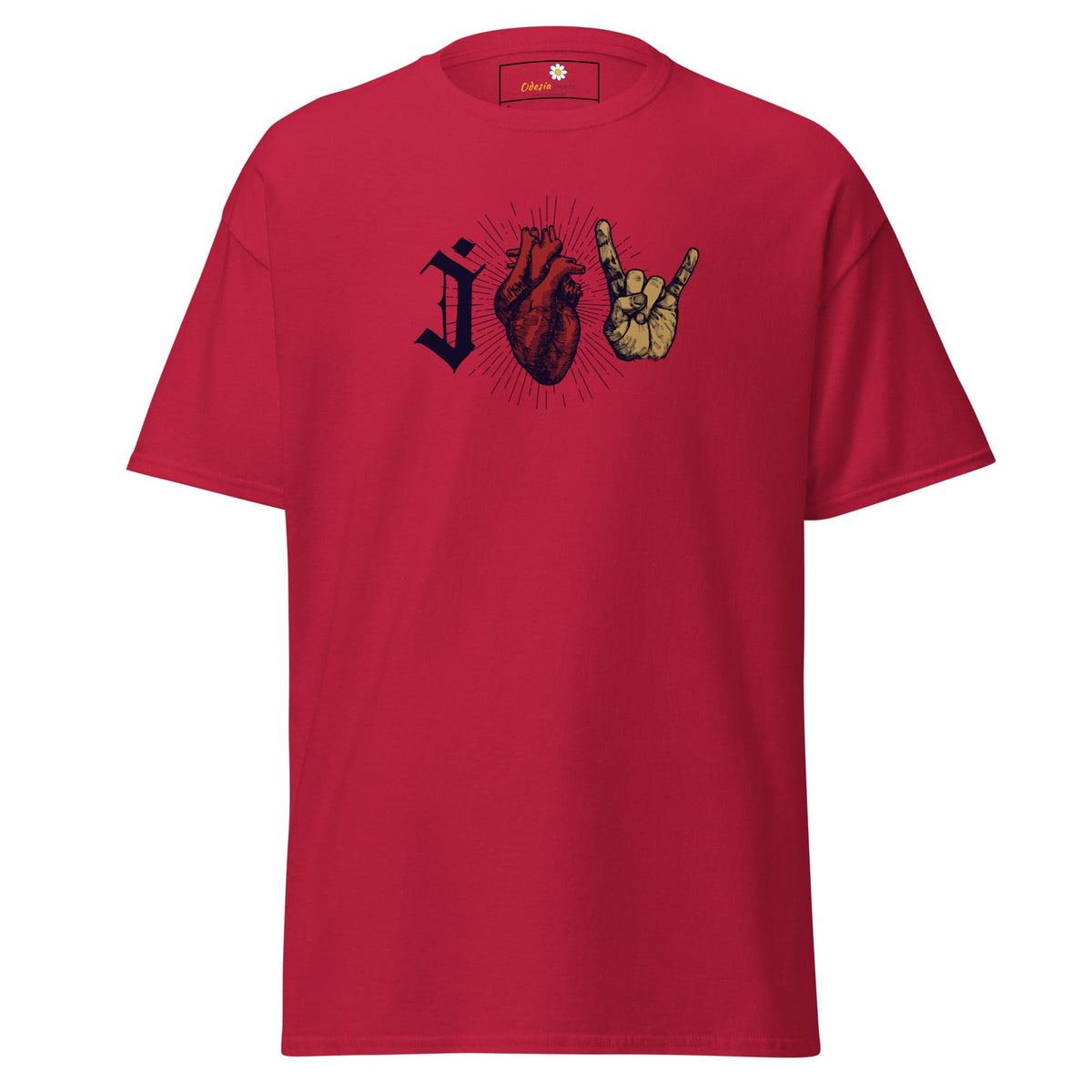 Unisex classic t-shirt - MUSIC I LOVE ROCK AND ROLL - REGULAR - Cardinal / S