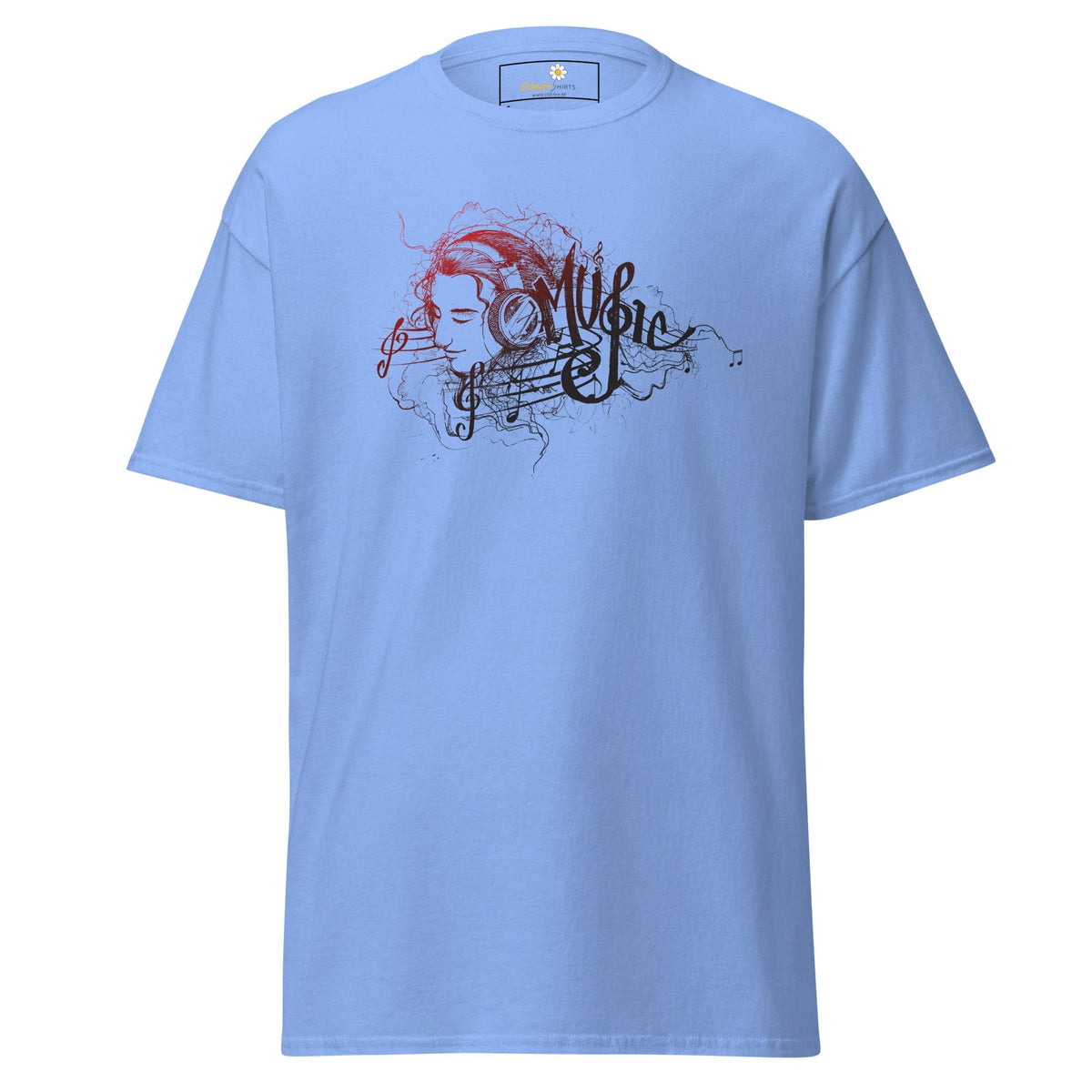 Unisex classic t-shirt - MUSIC GIRL HEADPHONE - REGULAR - Carolina Blue / S