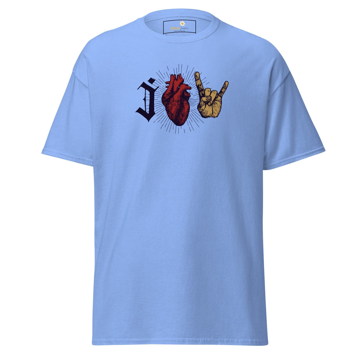 Unisex classic t-shirt - MUSIC I LOVE ROCK AND ROLL - REGULAR - Carolina Blue / S