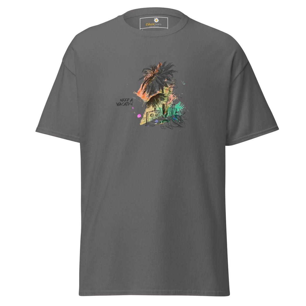 Unisex classic t-shirt - SUMMER NEED A VACATION - REGULAR - Charcoal / S