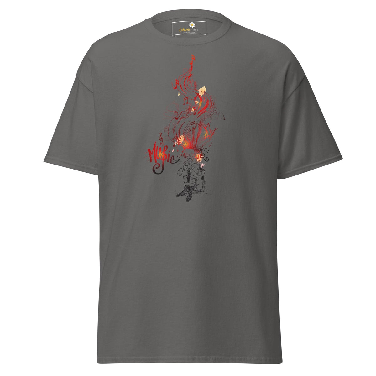 Unisex classic t-shirt - MUSIC GUY THOUGHTS - REGULAR - Charcoal / S