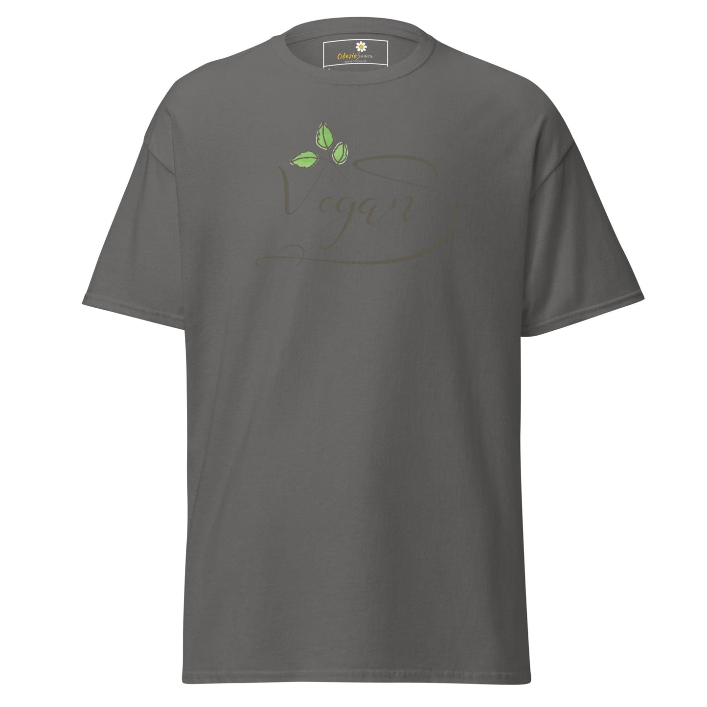 Unisex classic t-shirt - VEGAN GLORY - REGULAR - Charcoal / S