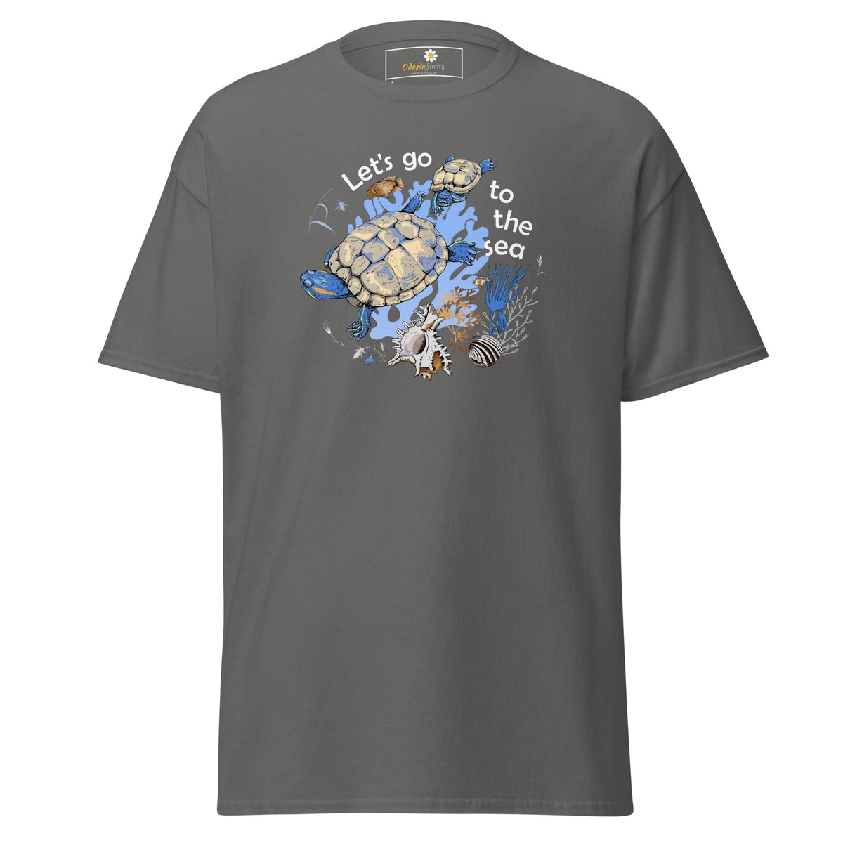 Unisex classic t-shirt - WILD LIFE TORTOISE LET GO SEA - REGULAR - Charcoal / S