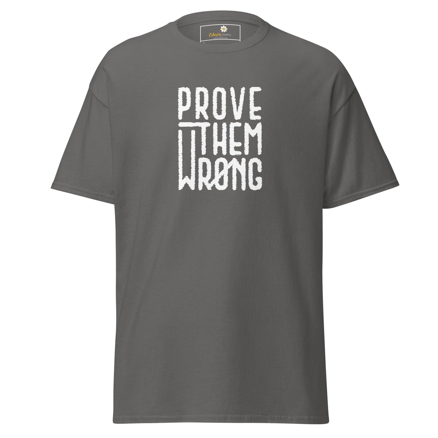 Gray T-shirt with white text from T-SHIRT DESIGN TEE for Men and Women, sizes S to XL