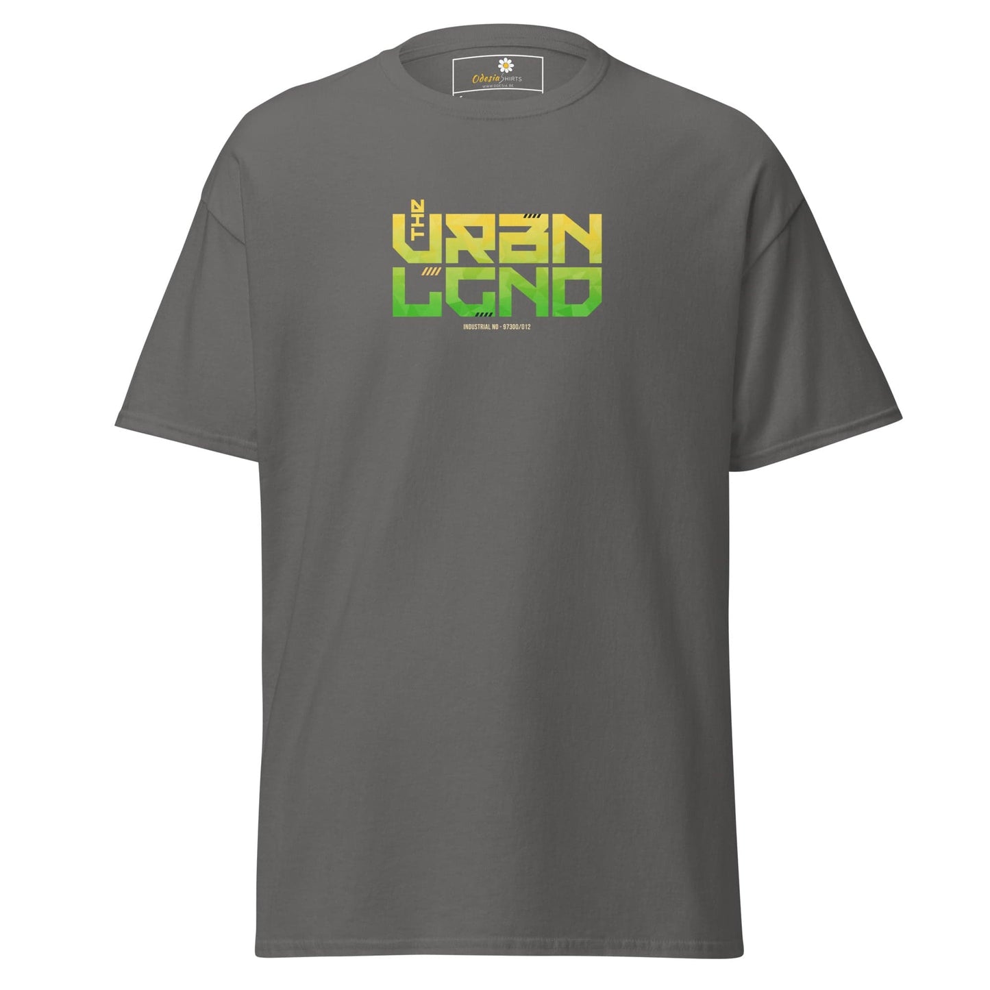 Gray T-shirt with graphic design for men and women available in sizes S to XL