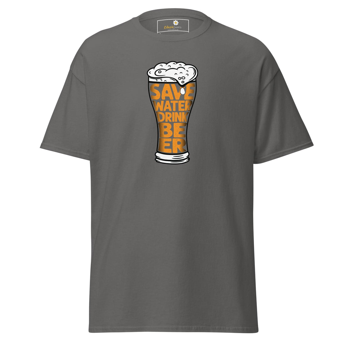 Unisex classic t-shirt - FUN SAVE WATER DRINK BEER - REGULAR - Charcoal / S