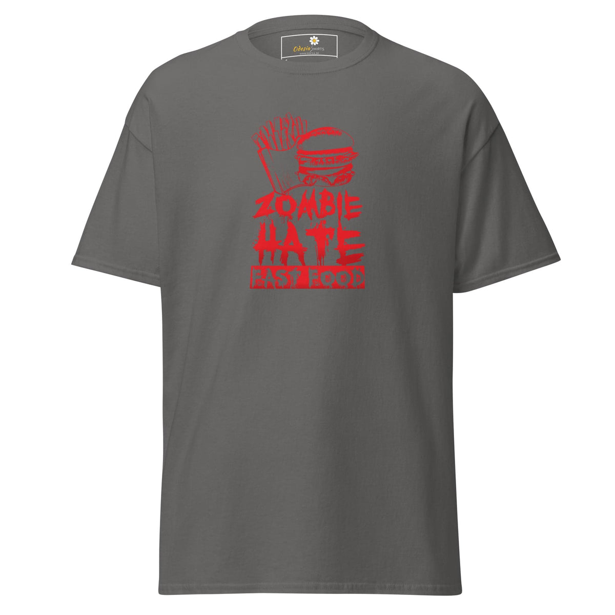 Unisex classic t-shirt - SPOOKIE ZOMBIE HATE FASTFOOD - REGULAR - Charcoal / S