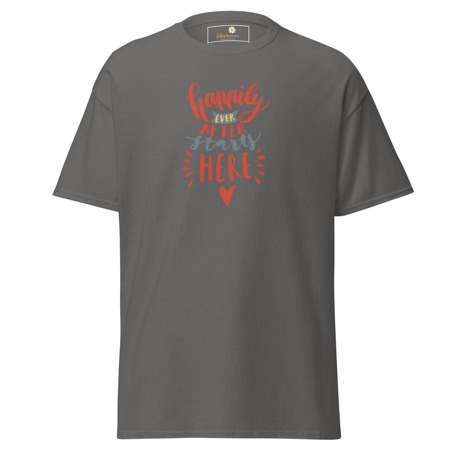 Unisex classic t-shirt - TEXT HAPPILY EVER AFTER - REGULAR - Charcoal / S