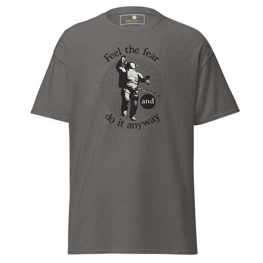 Unisex classic t-shirt - SPACE ASTRONAUT FEEL DO IT ANYWAY - REGULAR - Charcoal / S