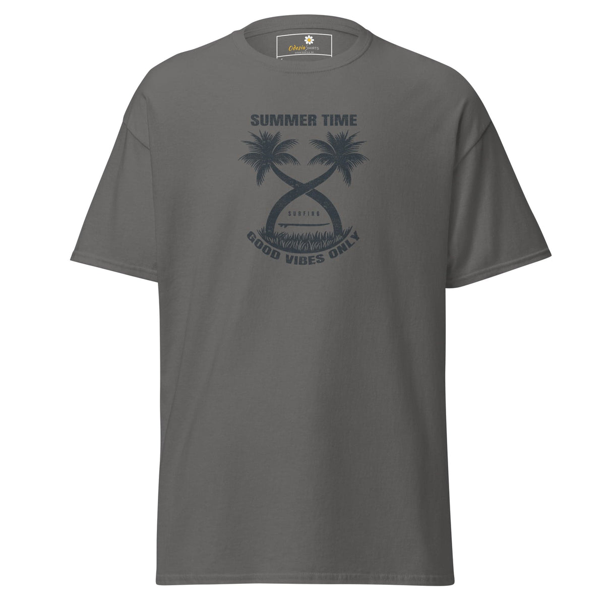 Unisex classic t-shirt - SUMMER PARADISE TREES - REGULAR - Charcoal / S