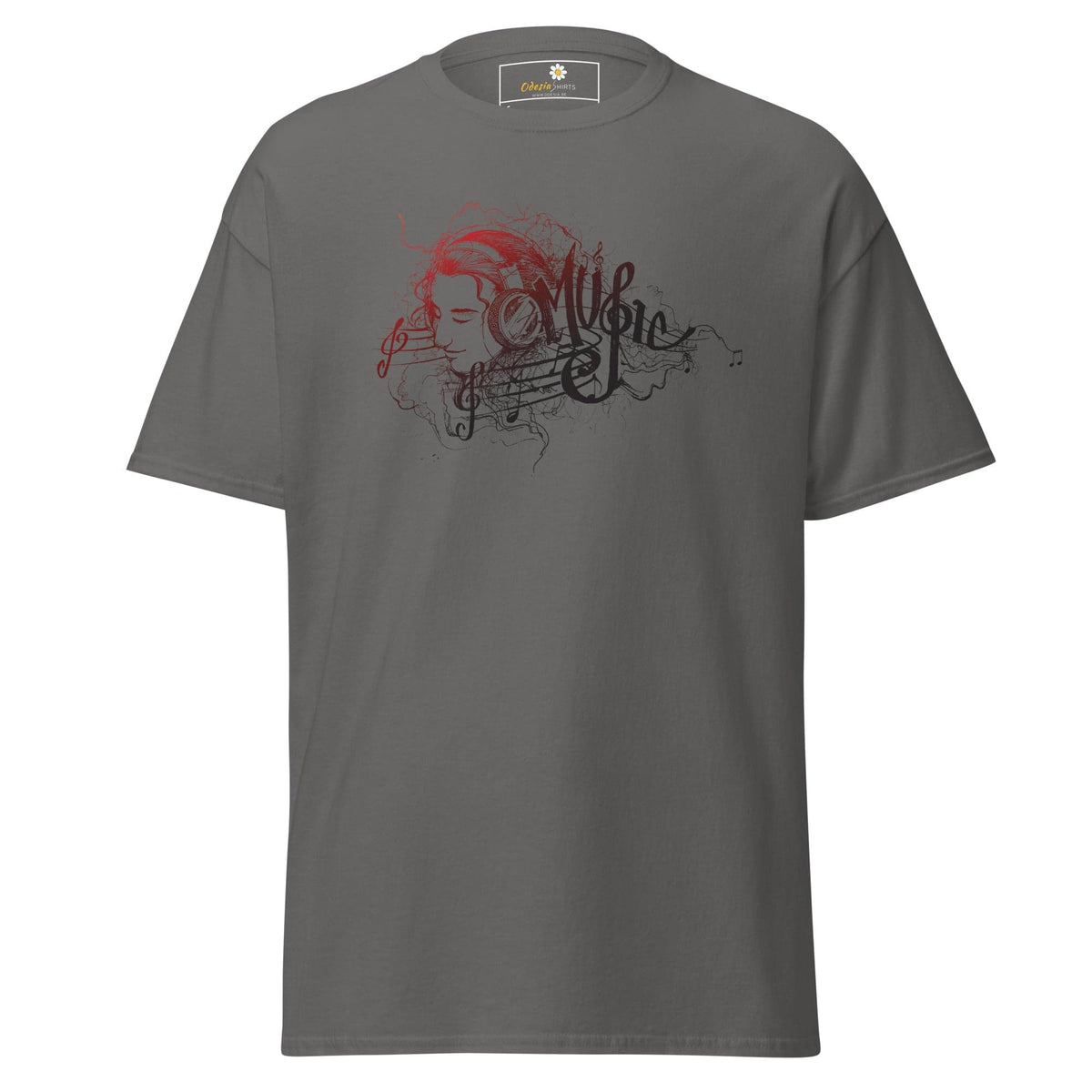 Unisex classic t-shirt - MUSIC GIRL HEADPHONE - REGULAR - Charcoal / S