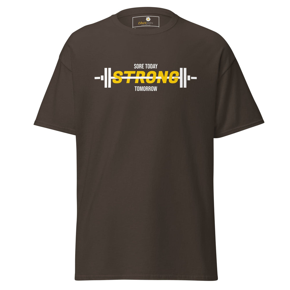 Unisex classic t-shirt - SPORT SORE TODAY - REGULAR - Dark Chocolate / S