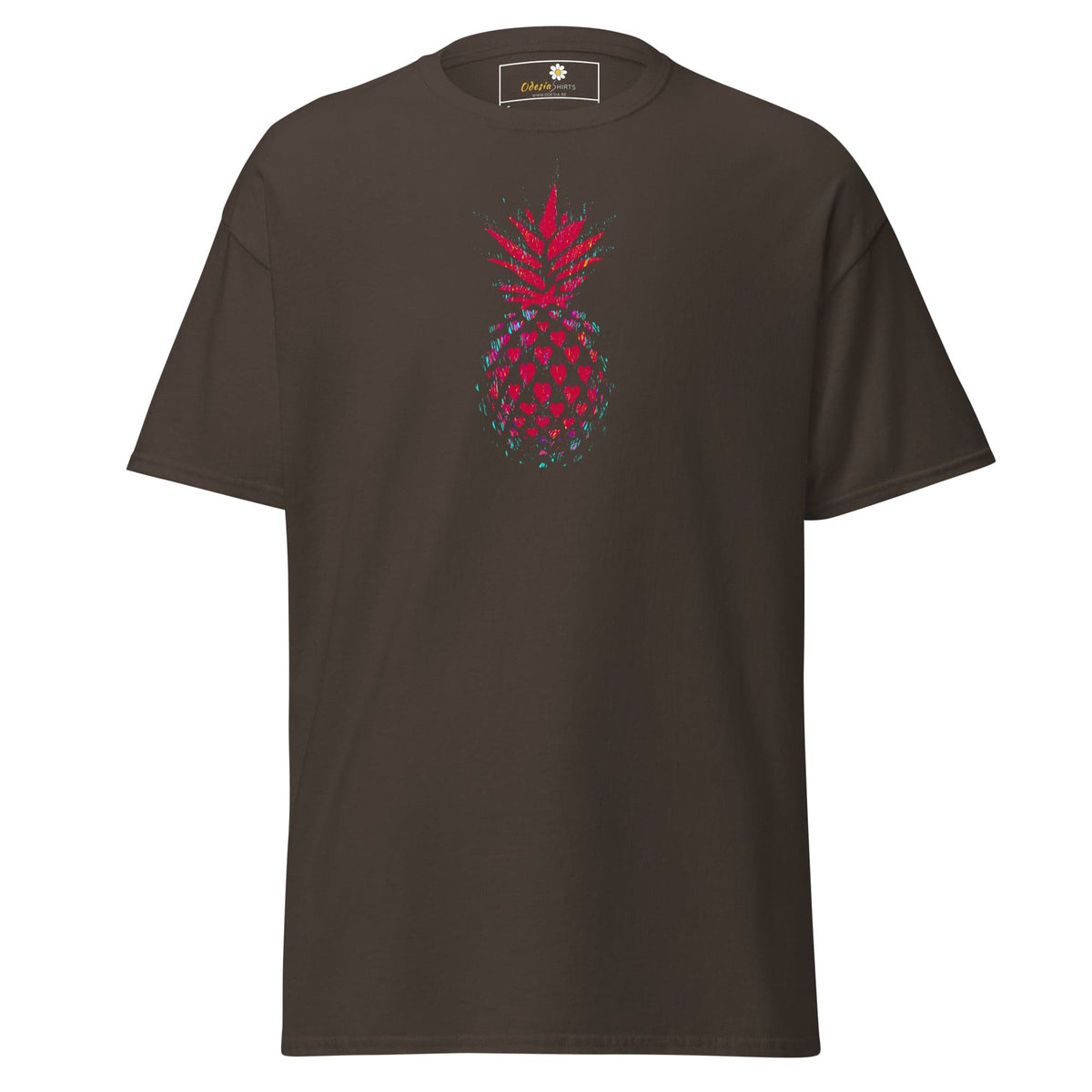 Brown t-shirt with red pineapple design from T-SHIRT DESIGN TEE MAN WOMAN S-XL
