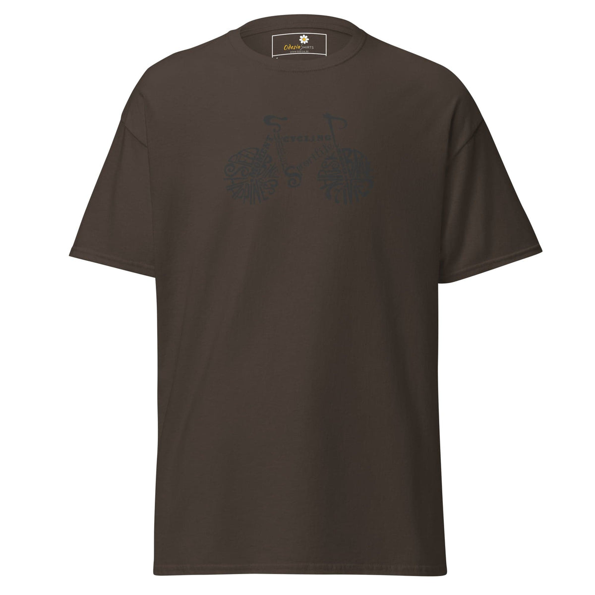 Unisex classic t-shirt - SPORT DRAWING BIKE - REGULAR - Dark Chocolate / S