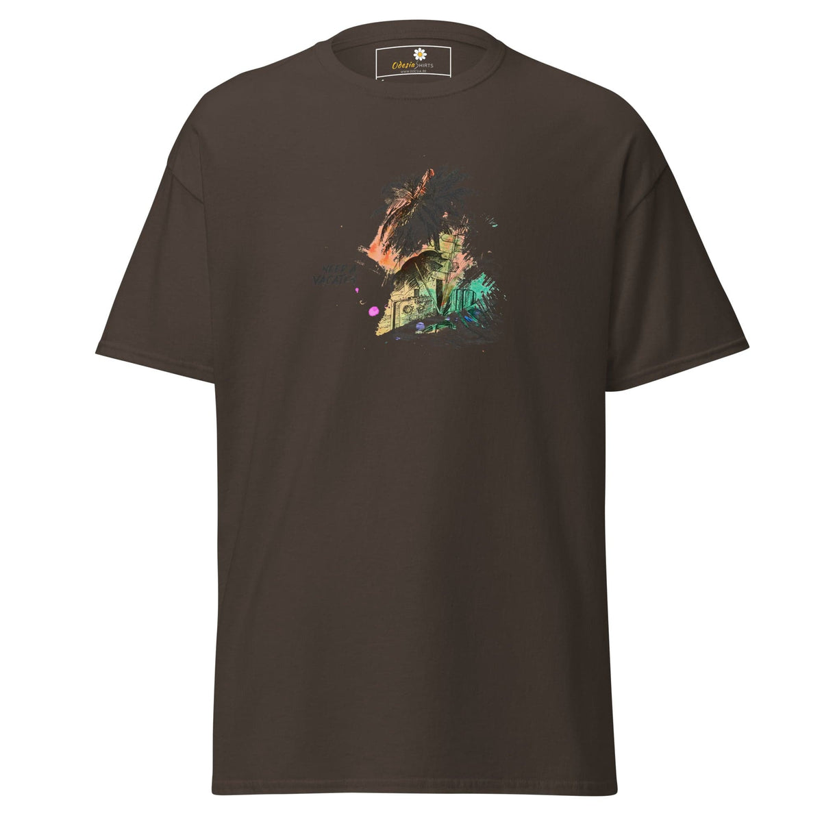 Unisex classic t-shirt - SUMMER NEED A VACATION - REGULAR - Dark Chocolate / S