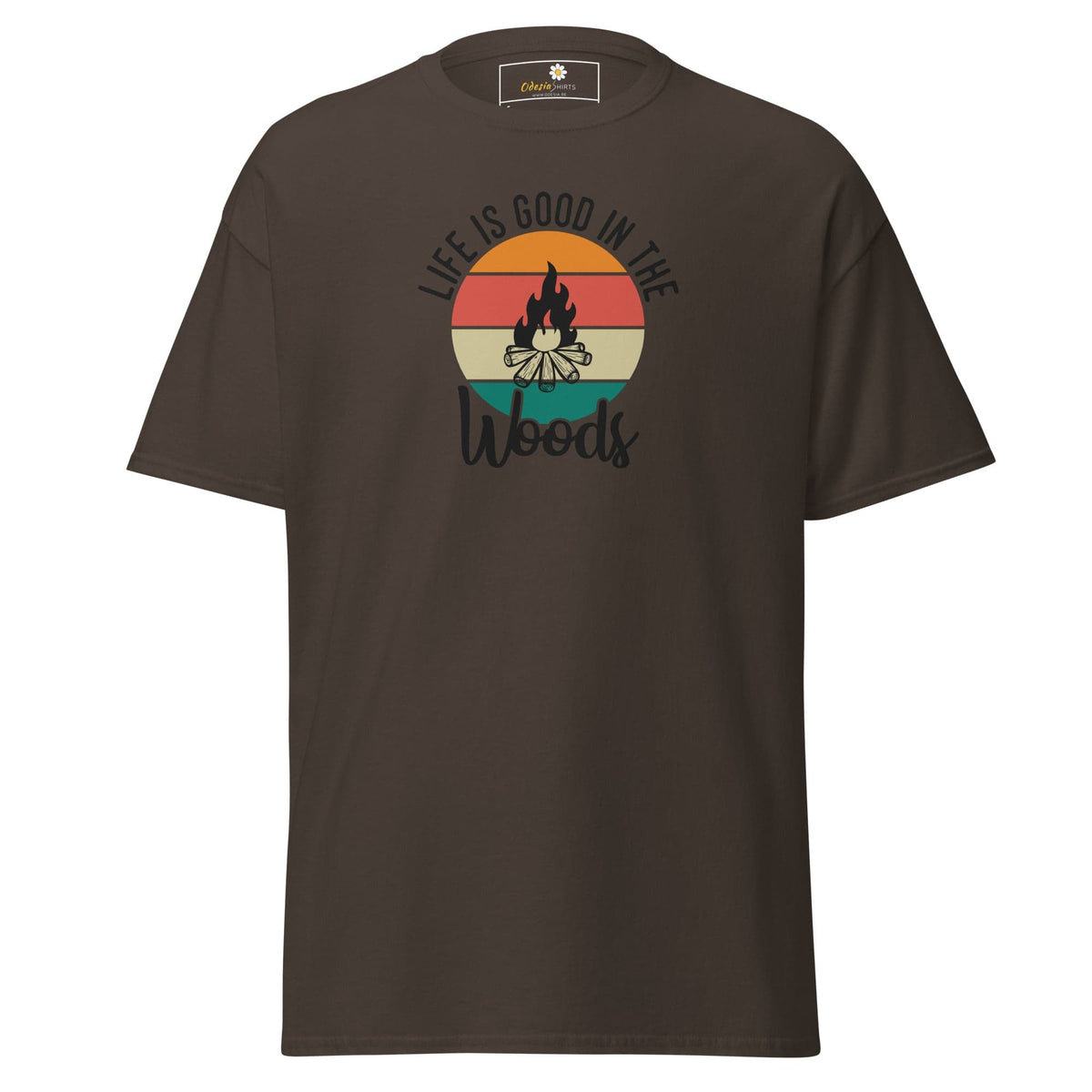 Unisex classic t-shirt - ADVENTURE LIFE GOOD IN WOODS - REGULAR - Dark Chocolate / S