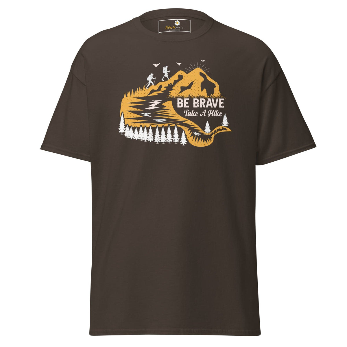 Unisex classic t-shirt - ADVENTURE BE BRAVE WANDER - REGULAR - Dark Chocolate / S