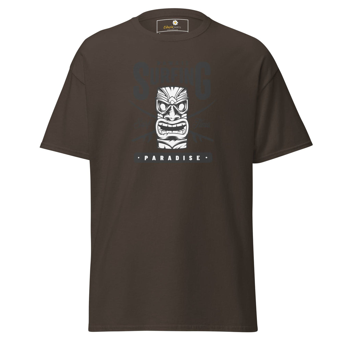 Unisex classic t-shirt - SUMMER HAWAI SURFING PARADISE - REGULAR - Dark Chocolate / S