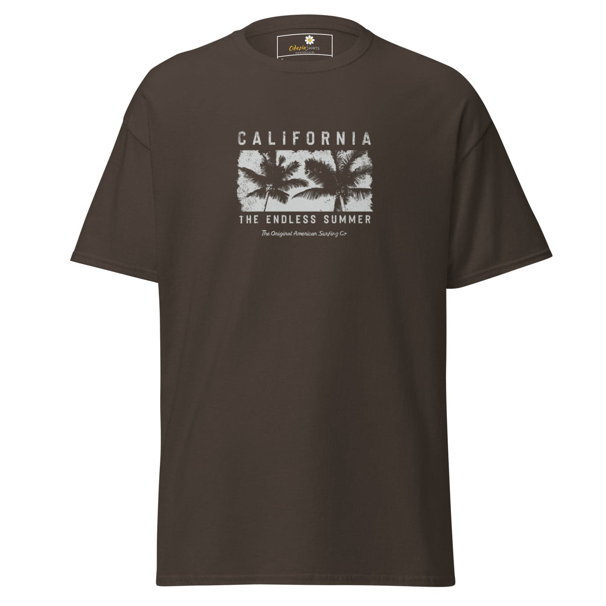 Unisex classic t-shirt - SUMMER CALIFORNIA TREES - REGULAR - Dark Chocolate / S
