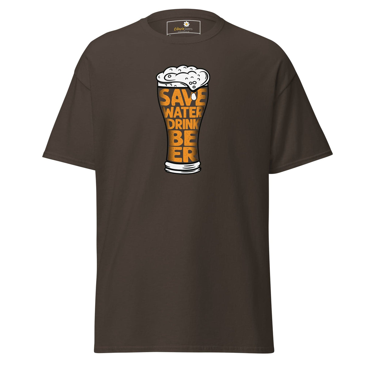 Unisex classic t-shirt - FUN SAVE WATER DRINK BEER - REGULAR - Dark Chocolate / S