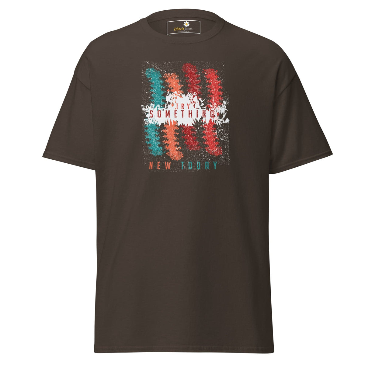 Unisex classic t-shirt - ABSTRACT COLOR LINES - REGULAR - Dark Chocolate / S