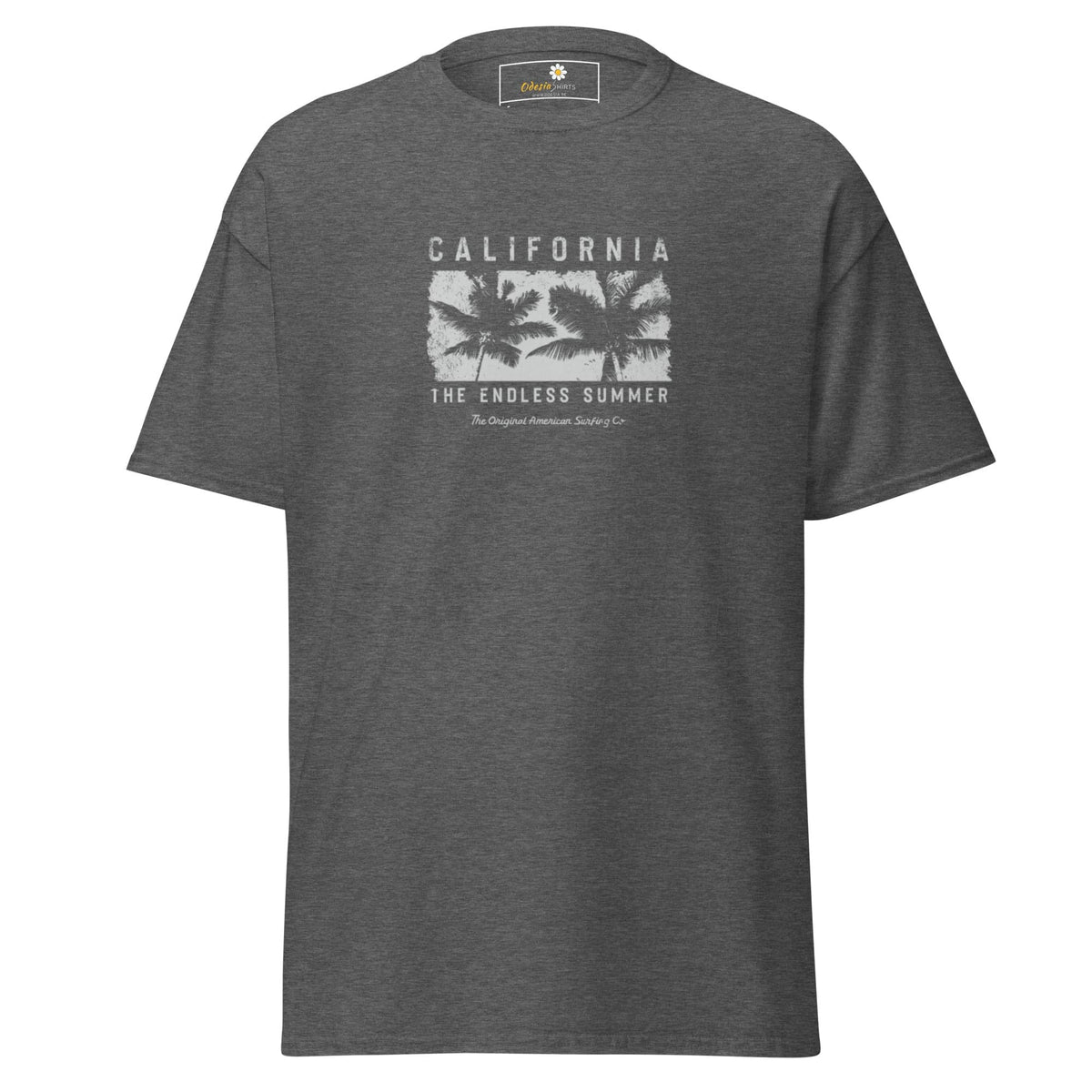 Unisex classic t-shirt - SUMMER CALIFORNIA TREES - REGULAR - Dark Heather / S