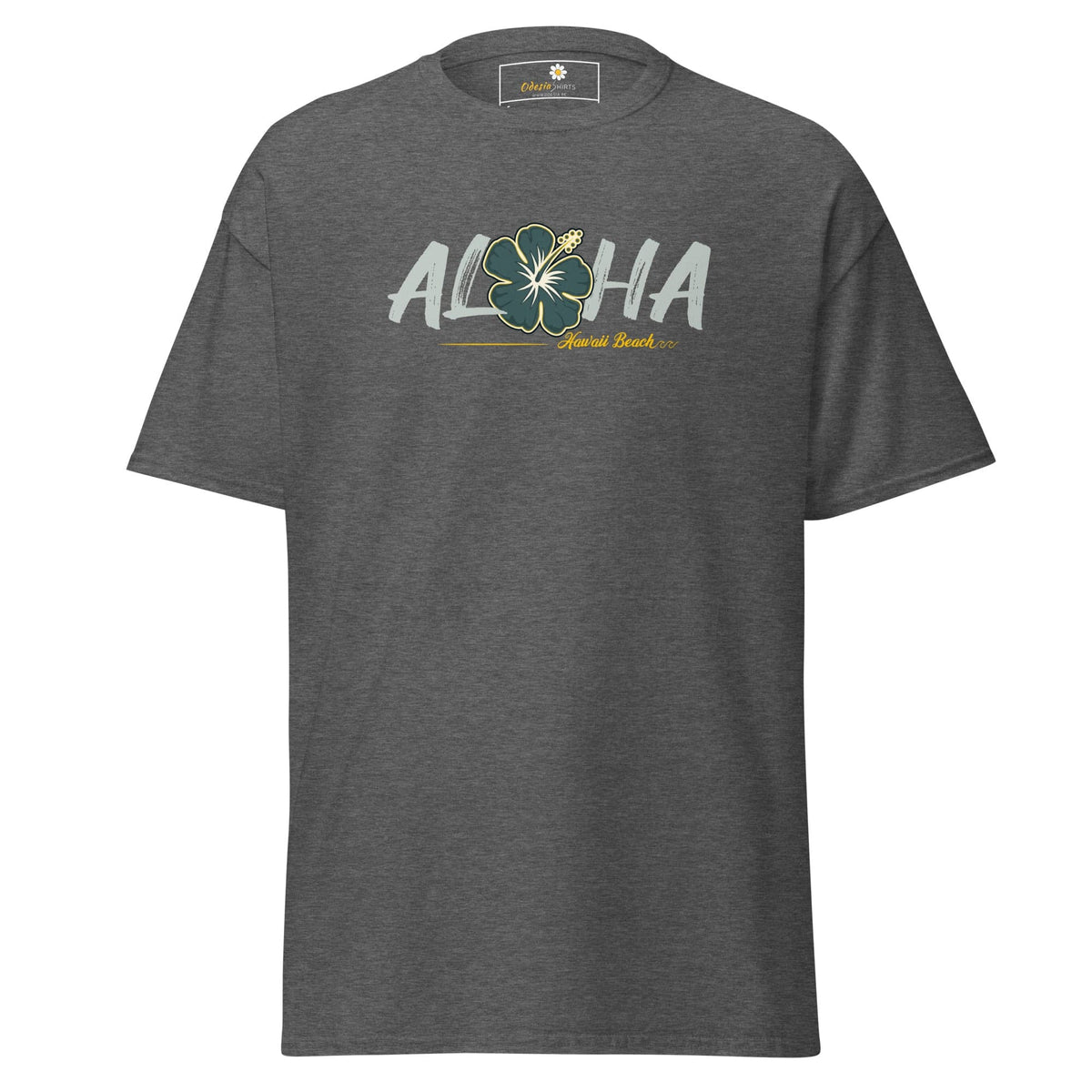 Gray T-shirt with Aloha graphic from T-SHIRT DESIGN TEE for men and women size S to XL