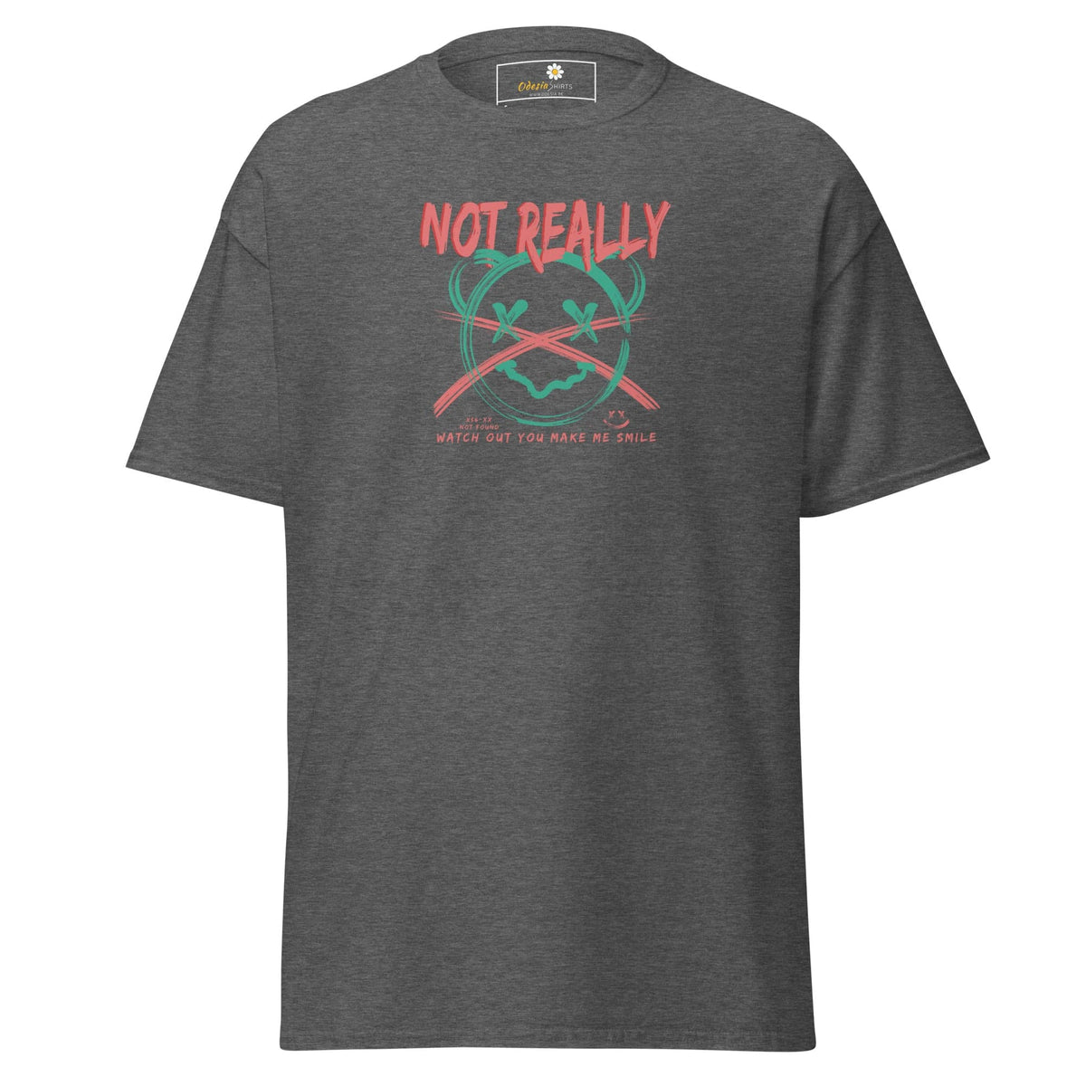 Gray T-shirt with graphic design for men and women in sizes S to XL