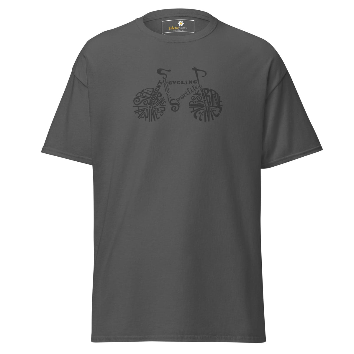 Unisex classic t-shirt - SPORT DRAWING BIKE - REGULAR - Dark Heather / S