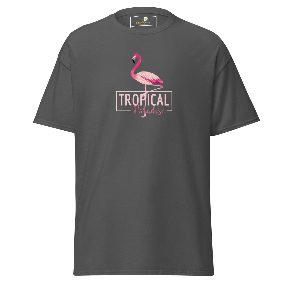 Unisex classic t-shirt - WILD LIFE PARADISE FLAMINGO - REGULAR - Dark Heather / S