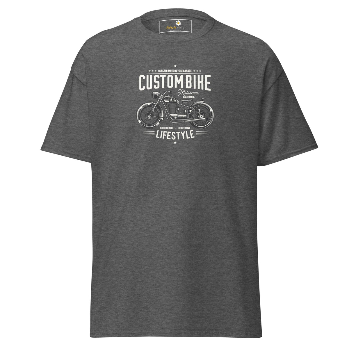 Unisex classic t-shirt - MOTOR CUSTOM BIKE - REGULAR - Dark Heather / S