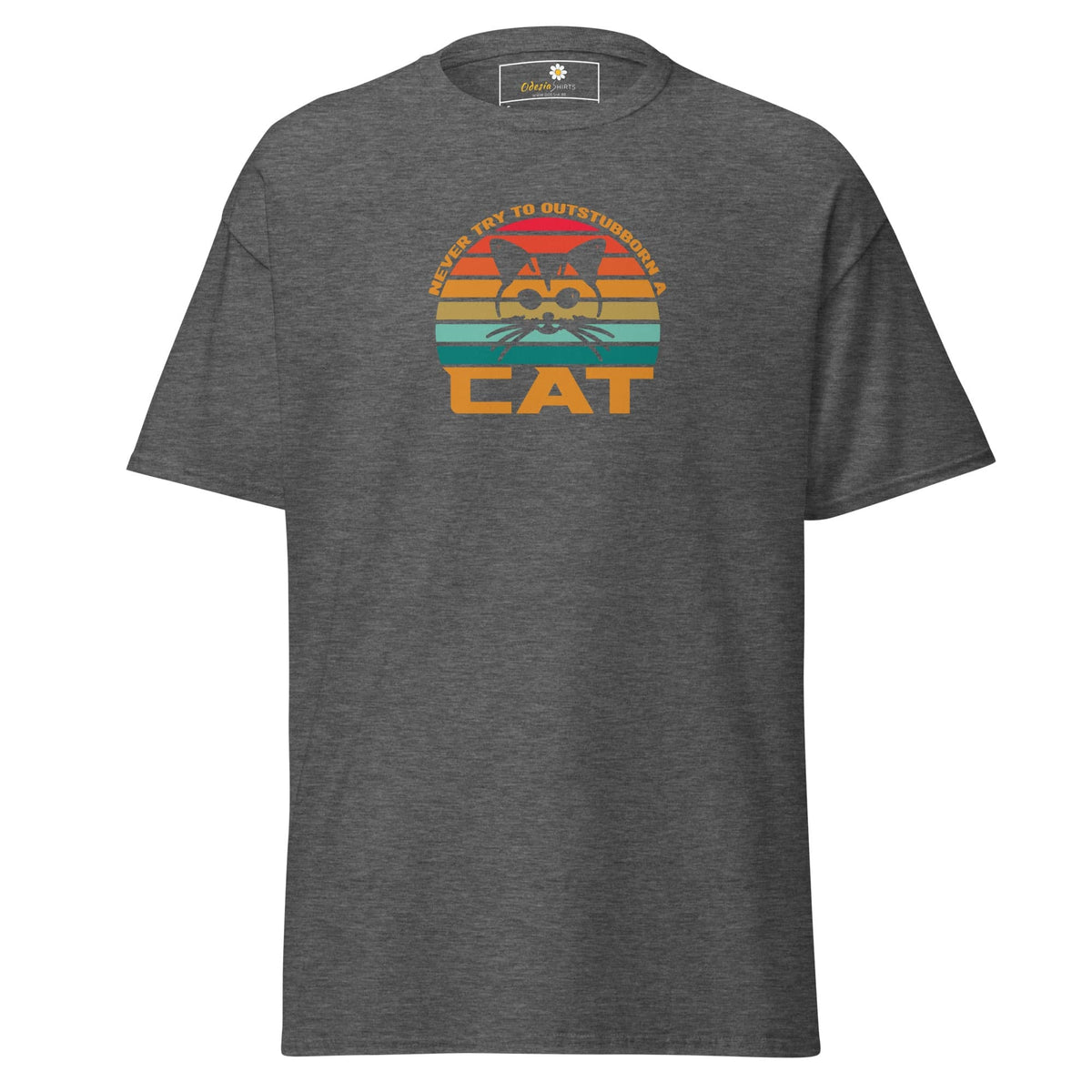 Unisex classic t-shirt - ANIMALS DONT TRY CAT - REGULAR - Dark Heather / S