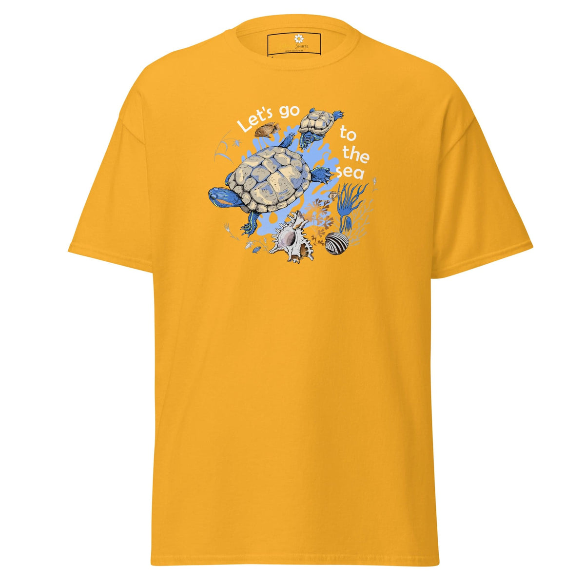 Unisex classic t-shirt - WILD LIFE TORTOISE LET GO SEA - REGULAR - Gold / S