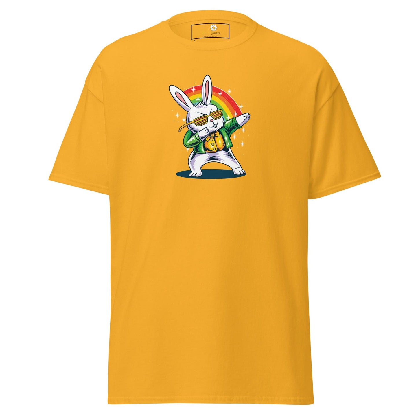 Unisex classic t-shirt - FUN DANCING RABBIT - REGULAR - Gold / S