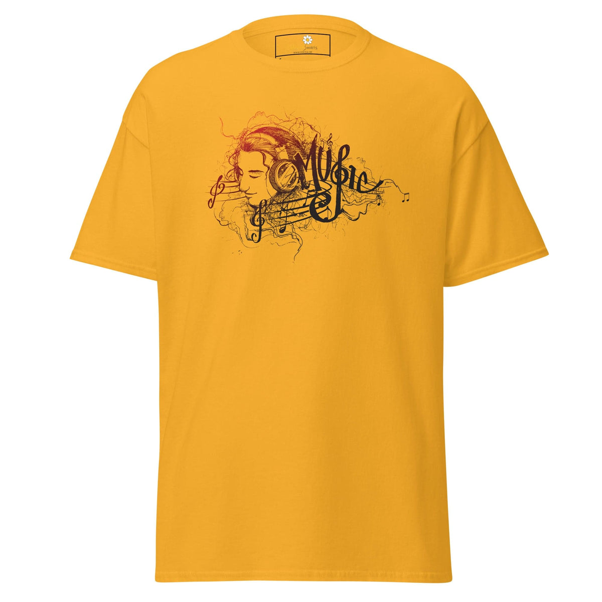 Unisex classic t-shirt - MUSIC GIRL HEADPHONE - REGULAR - Gold / S