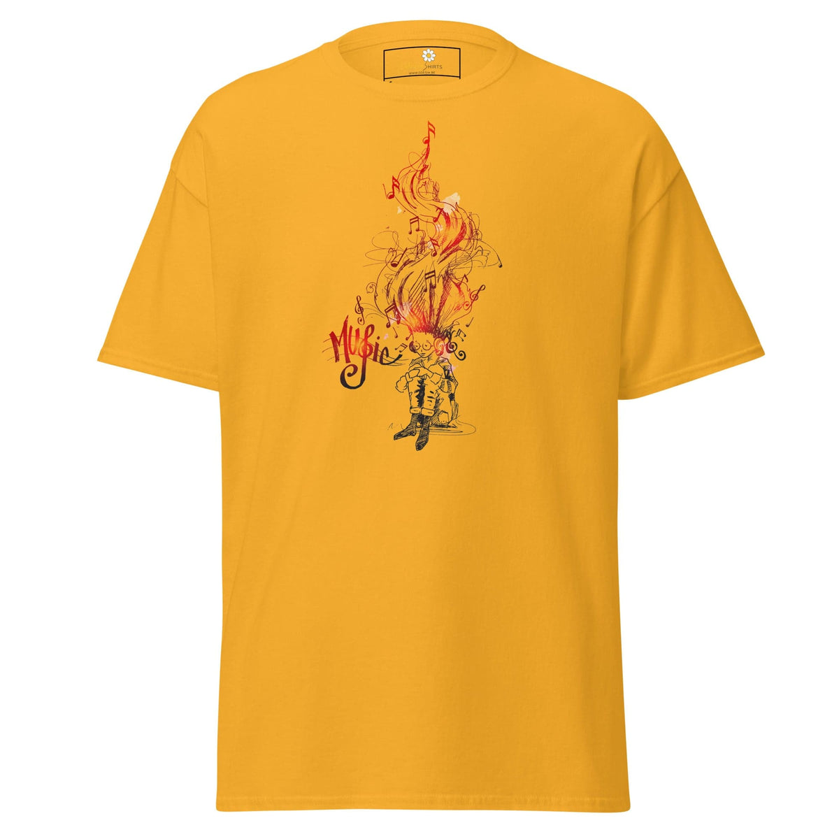 Unisex classic t-shirt - MUSIC GUY THOUGHTS - REGULAR - Gold / S