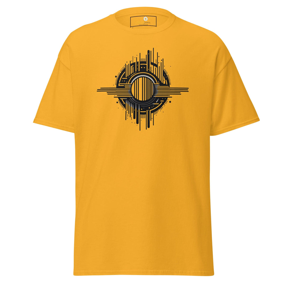 Unisex classic t-shirt - ABSTRACT SPHERE LINES - REGULAR - Gold / S