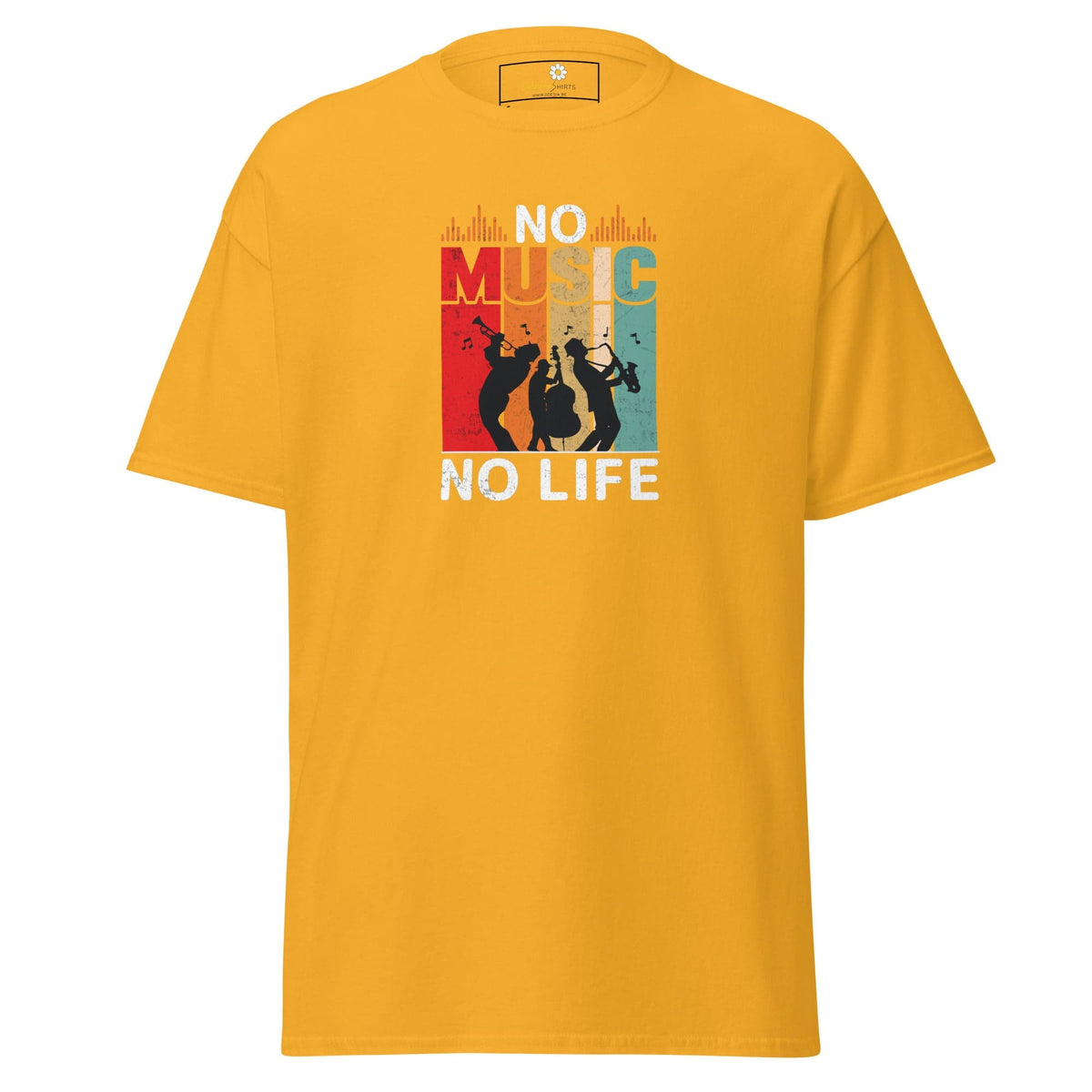 Unisex classic t-shirt - MUSIC NO MUSIC NO LIFE - REGULAR - Gold / S