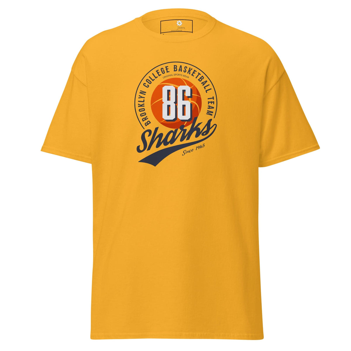 Unisex classic t-shirt - SPORT 86 SHARKS - REGULAR - Gold / S
