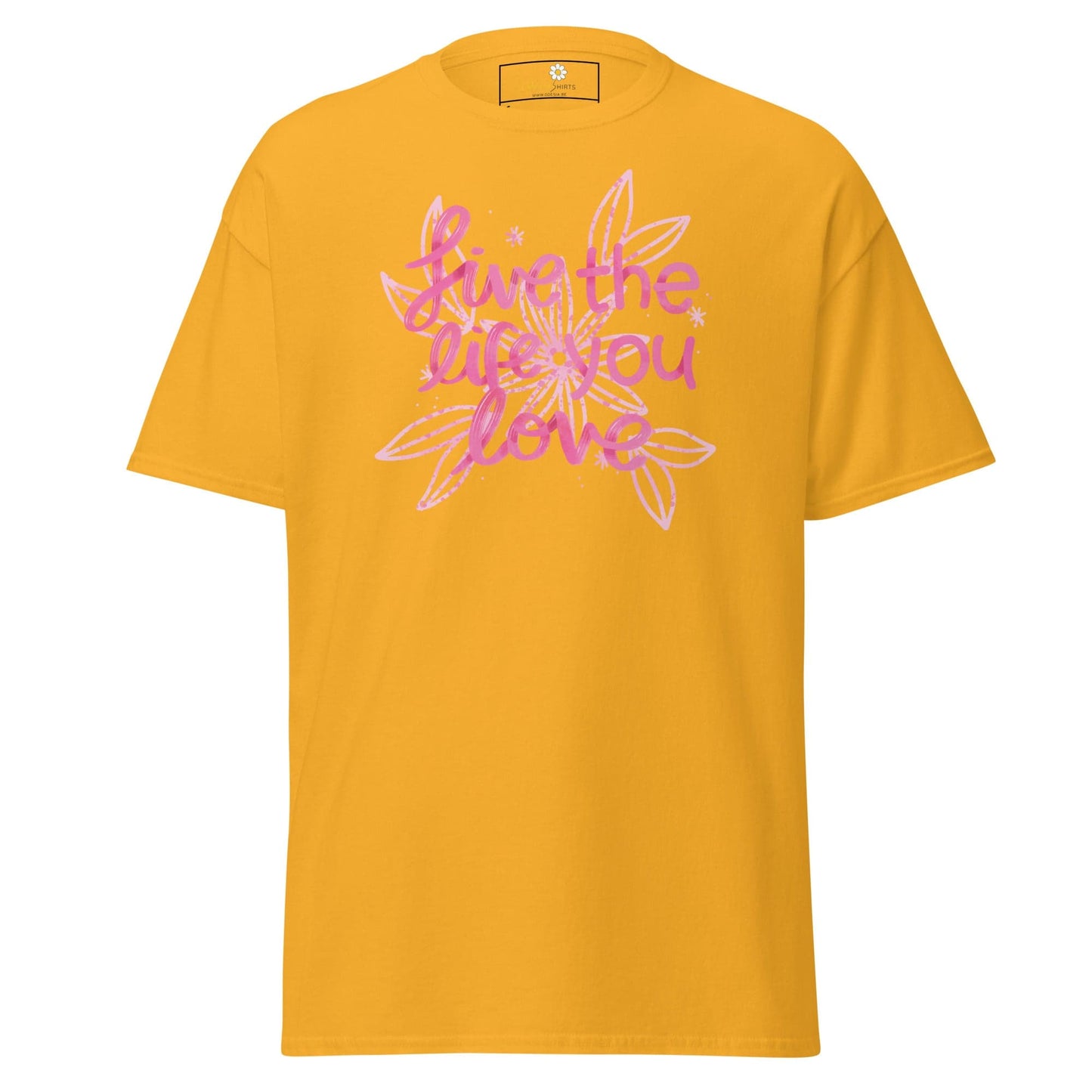 Unisex classic t-shirt - POSITIVE LIFE YOUR LIFE - REGULAR - Gold / S