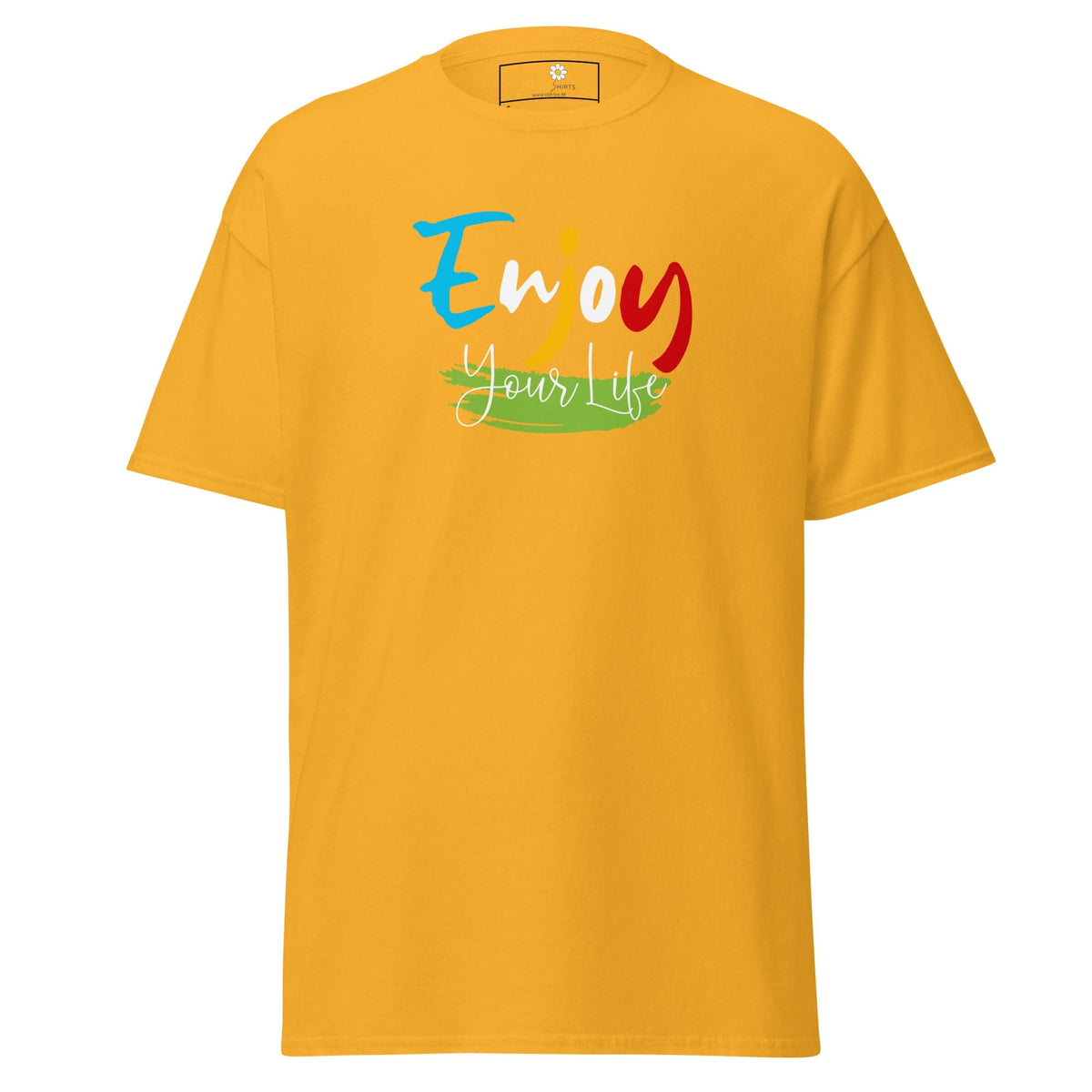 Unisex classic t-shirt - POSITIVE ENJOY YOUR LIFE - REGULAR - Gold / S