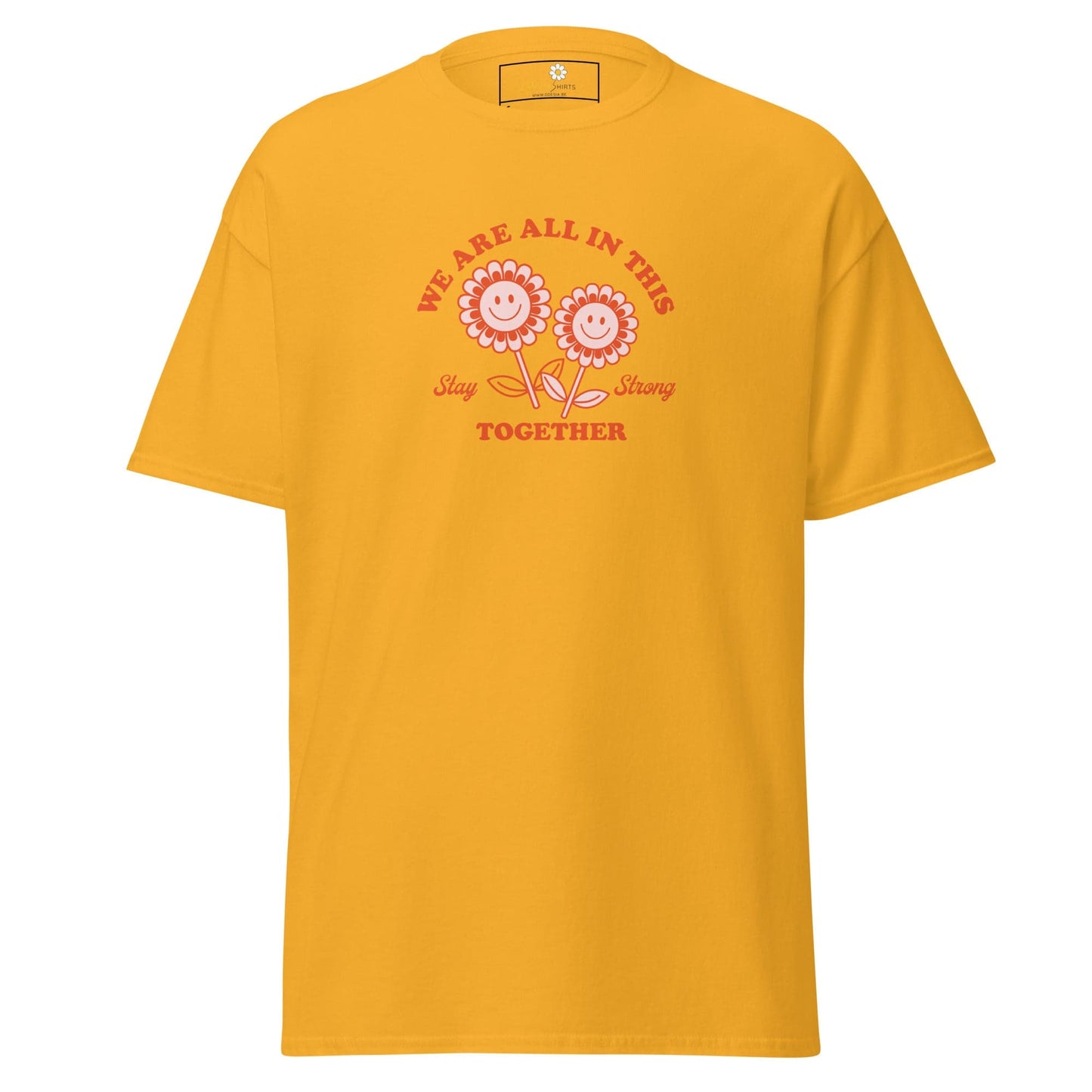 Unisex classic t-shirt - POSITIVE FLOWERS POWER - REGULAR - Gold / S