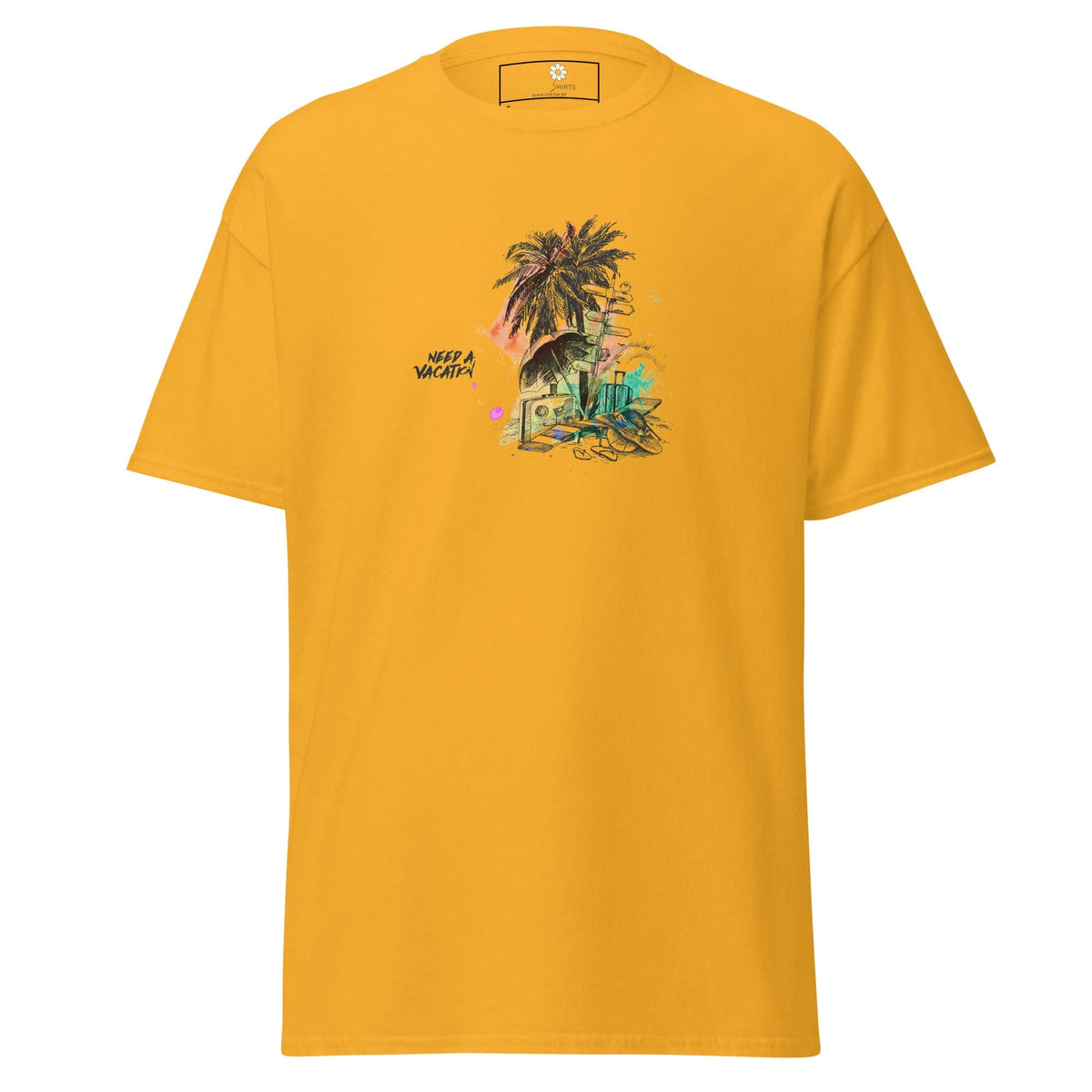 Unisex classic t-shirt - SUMMER NEED A VACATION - REGULAR - Gold / S