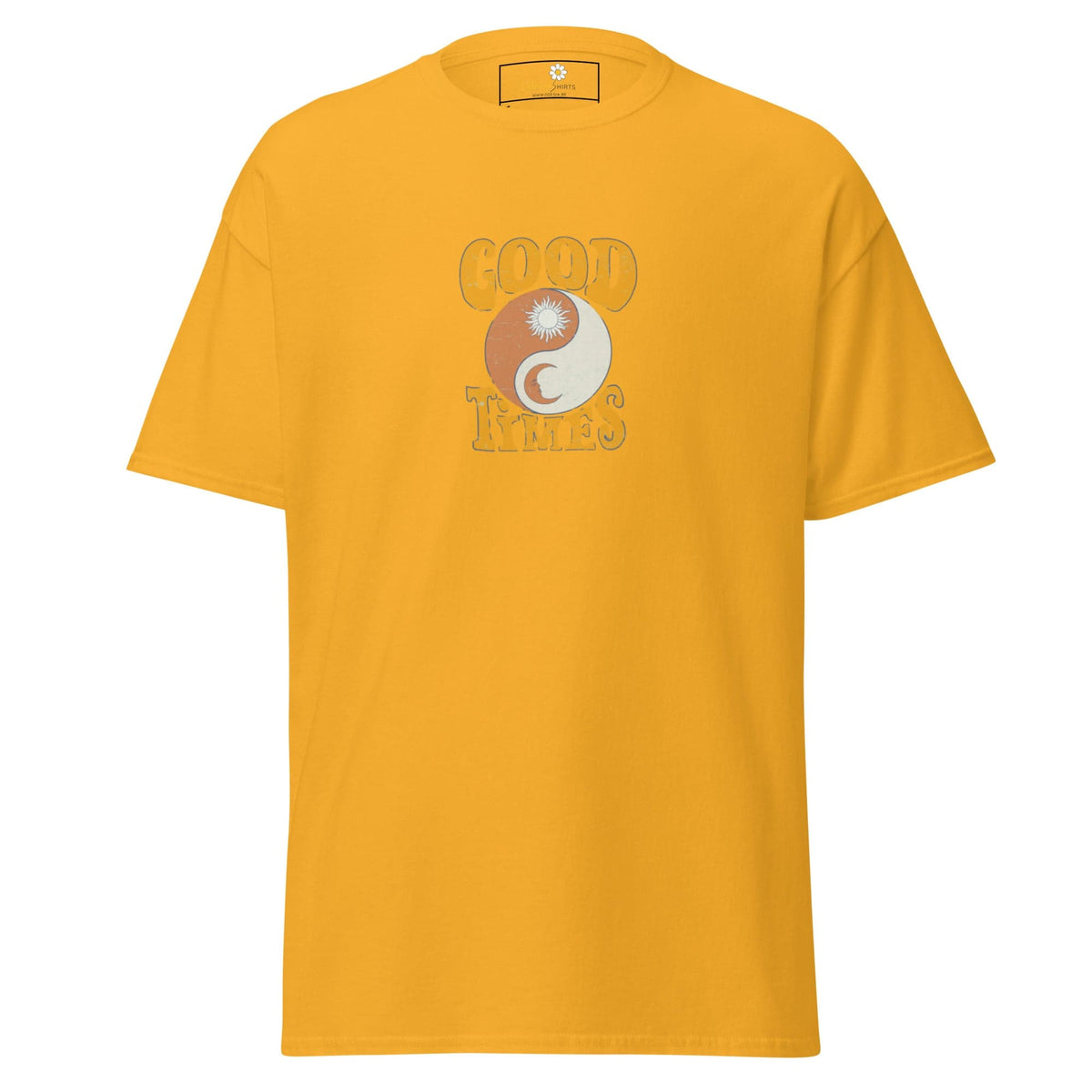 Unisex classic t-shirt - POSITIVE GOOD TIMES YIN YANG - REGULAR - Gold / S