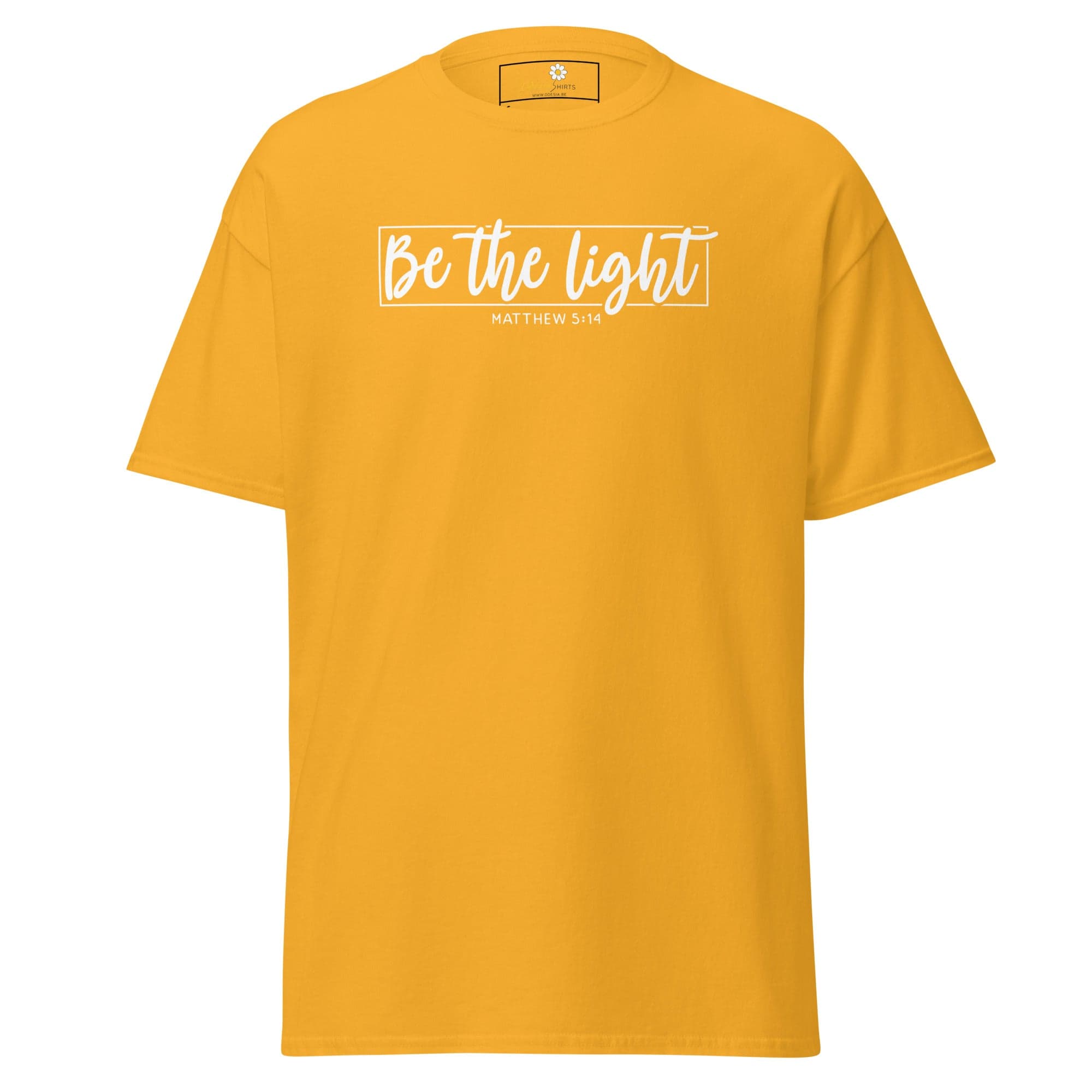 Yellow T-shirt with white text from T-SHIRT DESIGN TEE for Men and Women, sizes S to XL