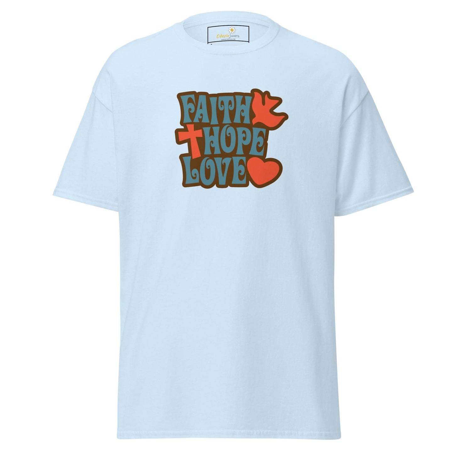 Unisex classic t-shirt - SPIRITUAL FAITH HOPE LOVE - REGULAR - Light Blue / S
