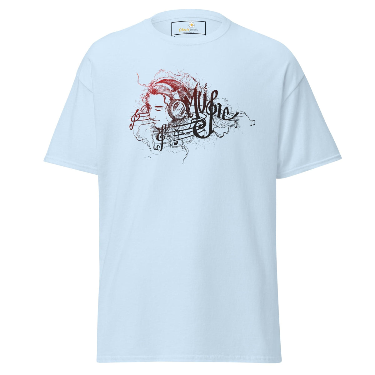 Unisex classic t-shirt - MUSIC GIRL HEADPHONE - REGULAR - Light Blue / S
