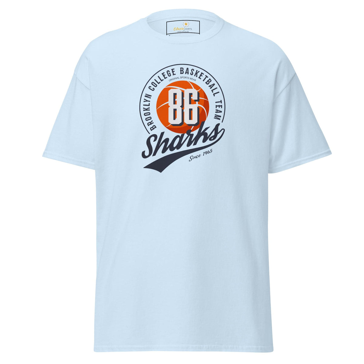 Unisex classic t-shirt - SPORT 86 SHARKS - REGULAR - Light Blue / S